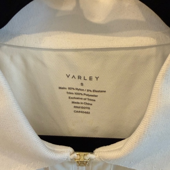 Varley Tennis Set Sleeveless Zip Polo Top & Pleated Skort White Green Pink S/M - Picture 4 of 5